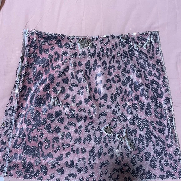 Free People Pink and Black Sequin Mini Skirt - Picture 3 of 4
